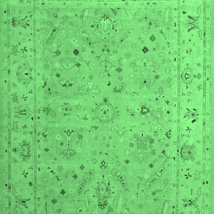 Machine Washable Oriental Emerald Green Traditional Area Rugs, wshtr904emgrn