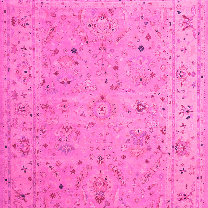 Machine Washable Oriental Pink Traditional Rug, wshtr904pnk