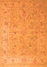 Serging Thickness of Machine Washable Oriental Orange Traditional Area Rugs, wshtr904org