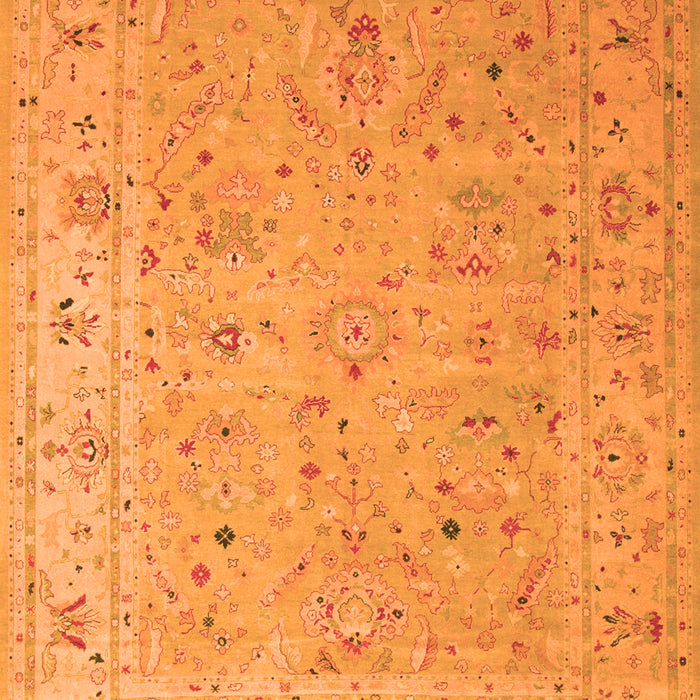 Serging Thickness of Machine Washable Oriental Orange Traditional Area Rugs, wshtr904org