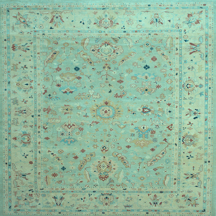 Square Oriental Light Blue Traditional Rug, tr904lblu
