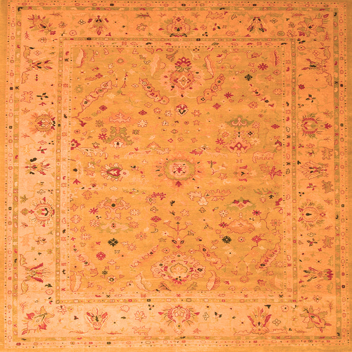 Serging Thickness of Oriental Orange Traditional Rug, tr904org