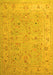 Machine Washable Oriental Yellow Traditional Rug, wshtr904yw