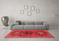 Machine Washable Persian Red Traditional Rug, wshtr905red