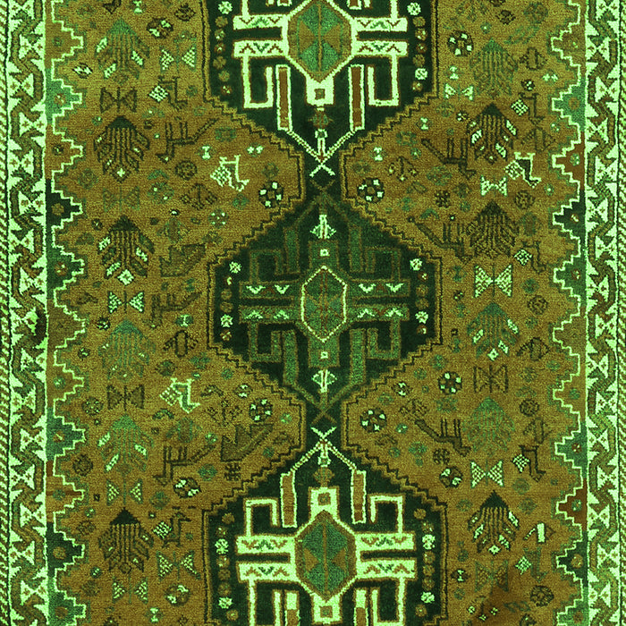 Serging Thickness of Machine Washable Persian Green Traditional Area Rugs, wshtr905grn