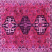 Square Machine Washable Persian Pink Traditional Rug, wshtr905pnk