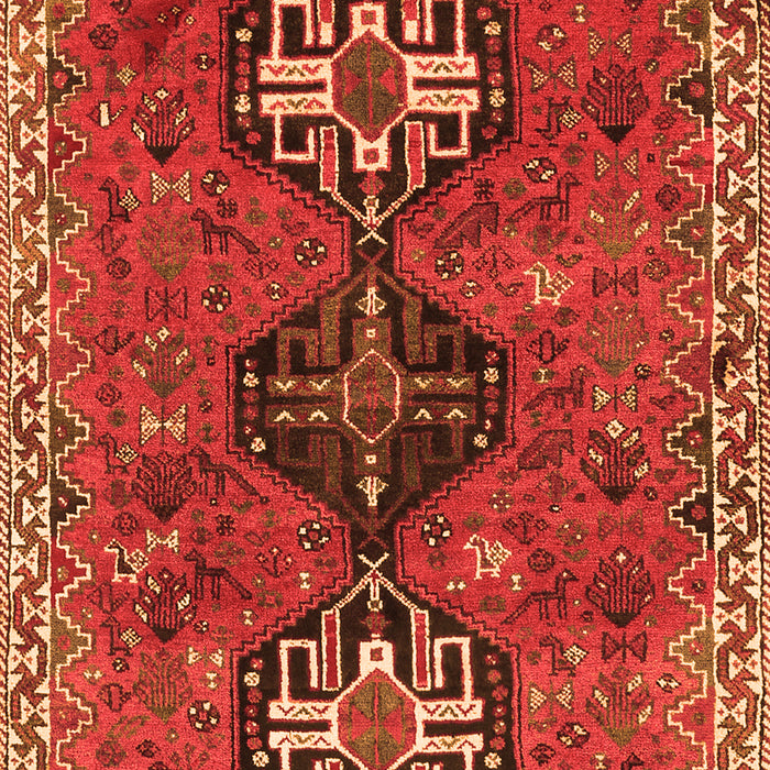 Serging Thickness of Machine Washable Persian Orange Traditional Area Rugs, wshtr905org