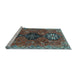 Sideview of Machine Washable Persian Light Blue Traditional Rug, wshtr905lblu