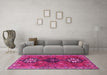 Machine Washable Persian Pink Traditional Rug in a Living Room, wshtr905pnk