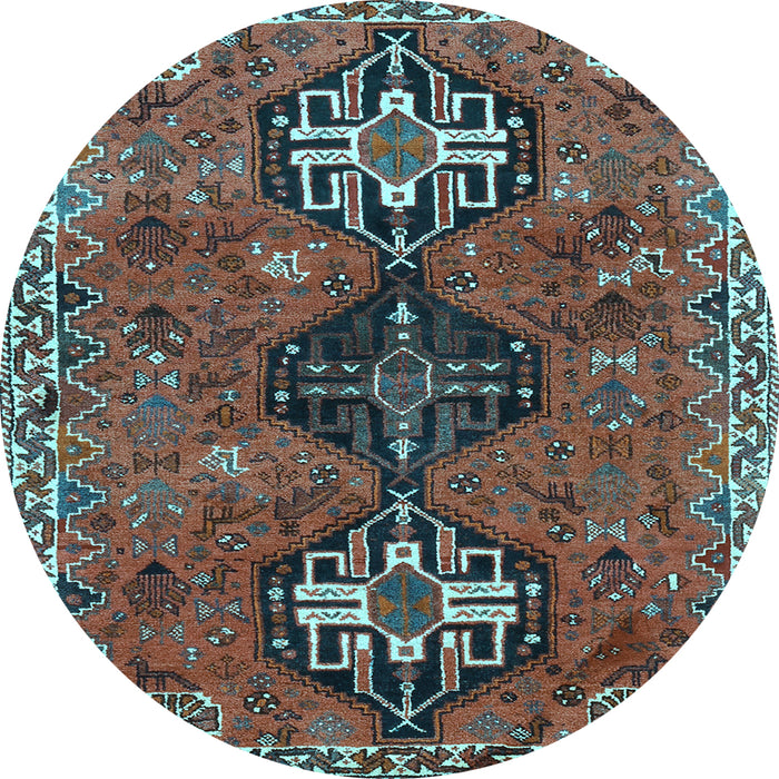 Round Persian Light Blue Traditional Rug, tr905lblu