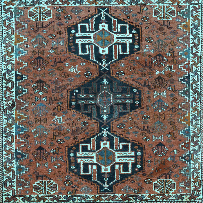 Square Machine Washable Persian Light Blue Traditional Rug, wshtr905lblu