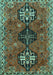 Machine Washable Persian Turquoise Traditional Area Rugs, wshtr905turq