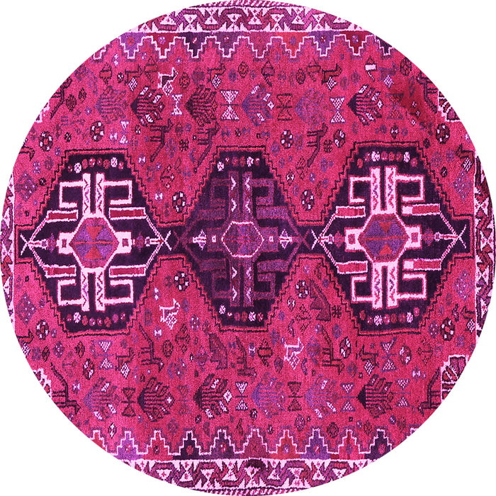 Round Persian Pink Traditional Rug, tr905pnk