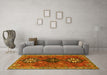 Machine Washable Persian Yellow Traditional Rug in a Living Room, wshtr905yw