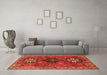 Machine Washable Persian Orange Traditional Area Rugs in a Living Room, wshtr905org