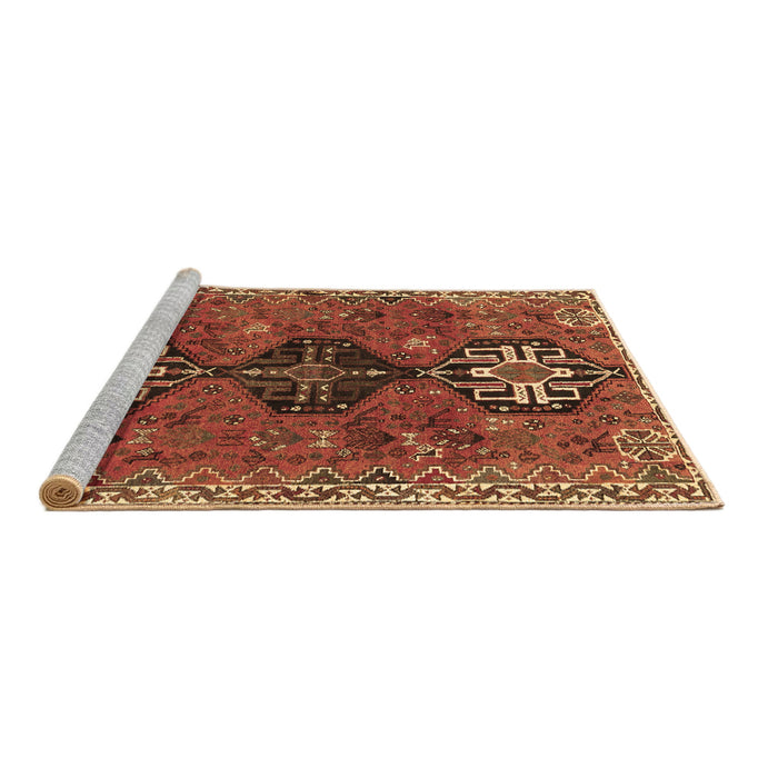 Sideview of Machine Washable Persian Brown Traditional Rug, wshtr905brn