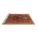 Sideview of Machine Washable Persian Brown Traditional Rug, wshtr905brn