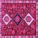 Square Machine Washable Persian Pink Traditional Rug, wshtr906pnk