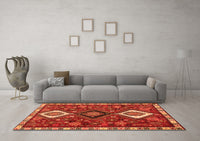 Machine Washable Persian Orange Traditional Rug, wshtr906org