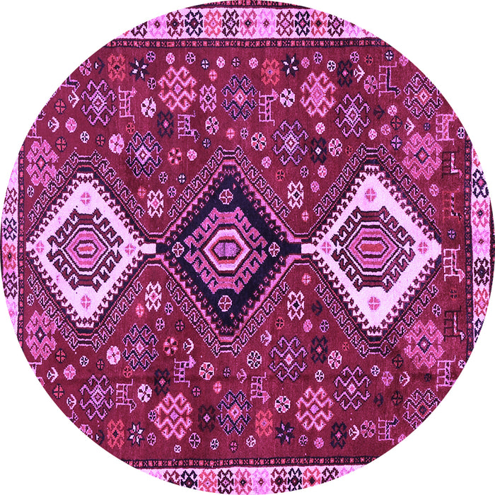 Round Machine Washable Persian Purple Traditional Area Rugs, wshtr906pur