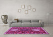 Machine Washable Persian Purple Traditional Area Rugs in a Living Room, wshtr906pur