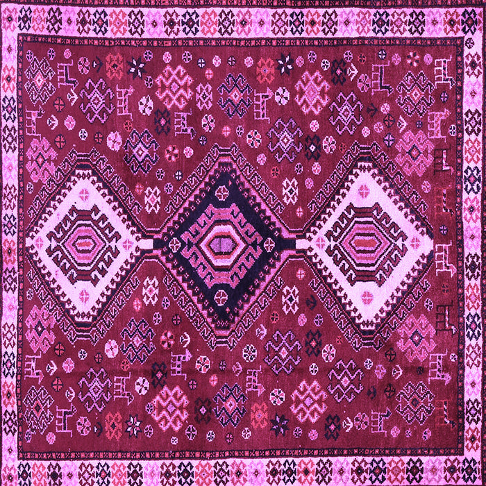 Square Machine Washable Persian Purple Traditional Area Rugs, wshtr906pur