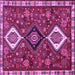 Square Machine Washable Persian Purple Traditional Area Rugs, wshtr906pur