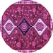 Round Persian Purple Traditional Rug, tr906pur