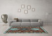 Machine Washable Persian Light Blue Traditional Rug in a Living Room, wshtr906lblu