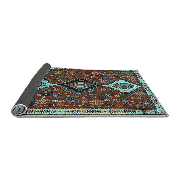 Sideview of Persian Light Blue Traditional Rug, tr906lblu