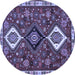 Round Persian Blue Traditional Rug, tr906blu