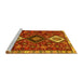 Sideview of Machine Washable Persian Yellow Traditional Rug, wshtr906yw