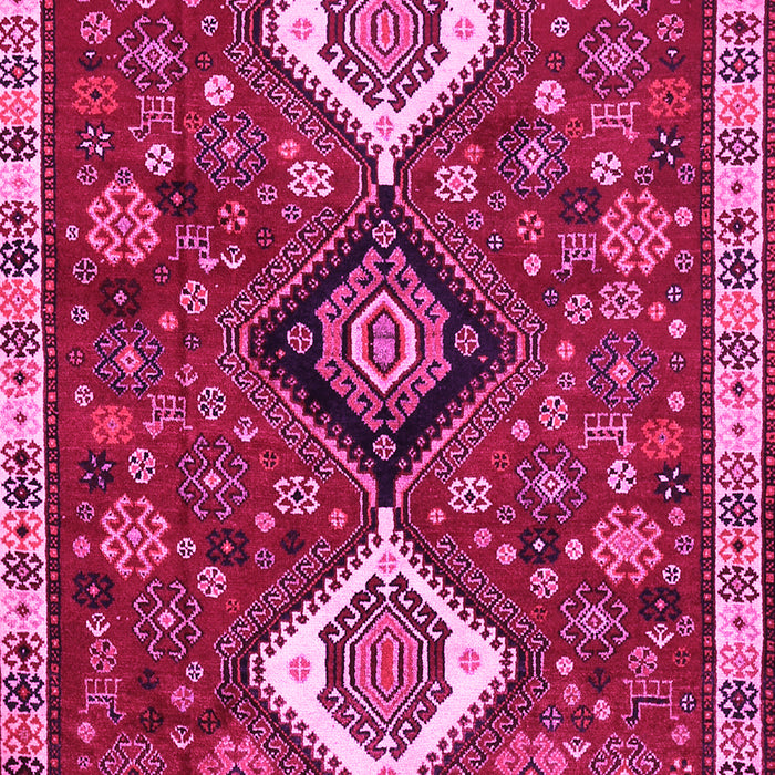 Machine Washable Persian Pink Traditional Rug, wshtr906pnk