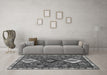 Machine Washable Persian Gray Traditional Rug in a Living Room,, wshtr906gry