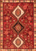 Serging Thickness of Machine Washable Persian Orange Traditional Area Rugs, wshtr906org