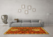 Machine Washable Persian Yellow Traditional Rug in a Living Room, wshtr906yw