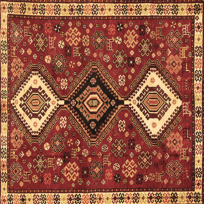Square Persian Brown Traditional Rug, tr906brn