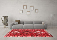 Machine Washable Persian Red Traditional Rug, wshtr906red