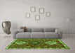 Machine Washable Persian Green Traditional Area Rugs in a Living Room,, wshtr906grn