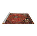 Sideview of Machine Washable Traditional Tomato Red Rug, wshtr907