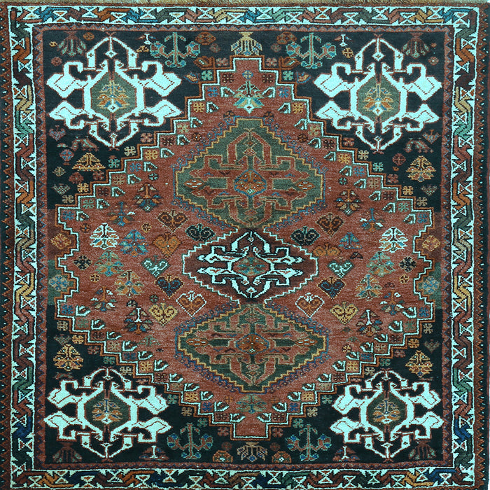 Square Persian Light Blue Traditional Rug, tr907lblu
