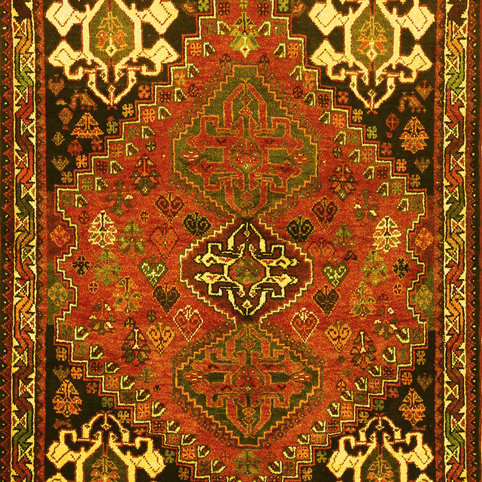 Machine Washable Persian Yellow Traditional Rug, wshtr907yw