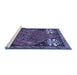 Sideview of Machine Washable Persian Blue Traditional Rug, wshtr907blu