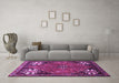 Machine Washable Persian Purple Traditional Area Rugs in a Living Room, wshtr907pur