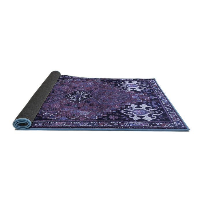 Sideview of Persian Blue Traditional Rug, tr907blu