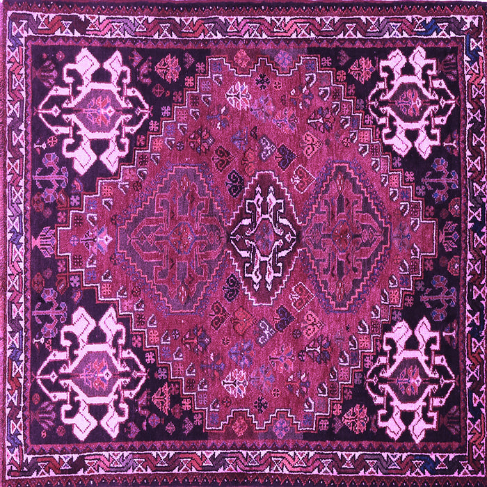 Square Persian Purple Traditional Rug, tr907pur