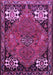 Machine Washable Persian Purple Traditional Area Rugs, wshtr907pur