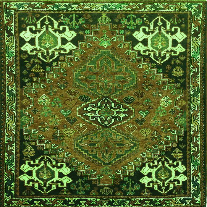 Serging Thickness of Persian Green Traditional Rug, tr907grn