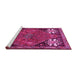 Sideview of Machine Washable Persian Pink Traditional Rug, wshtr907pnk