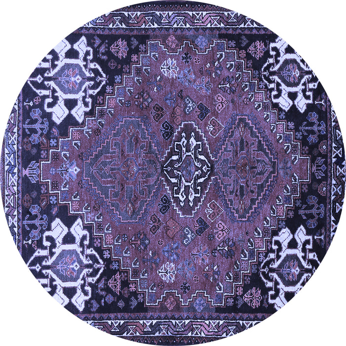Round Persian Blue Traditional Rug, tr907blu